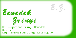 benedek zrinyi business card